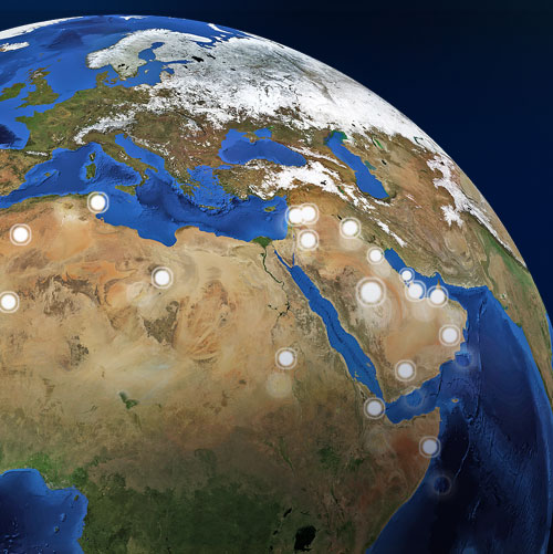 World Map Saudi Arabia